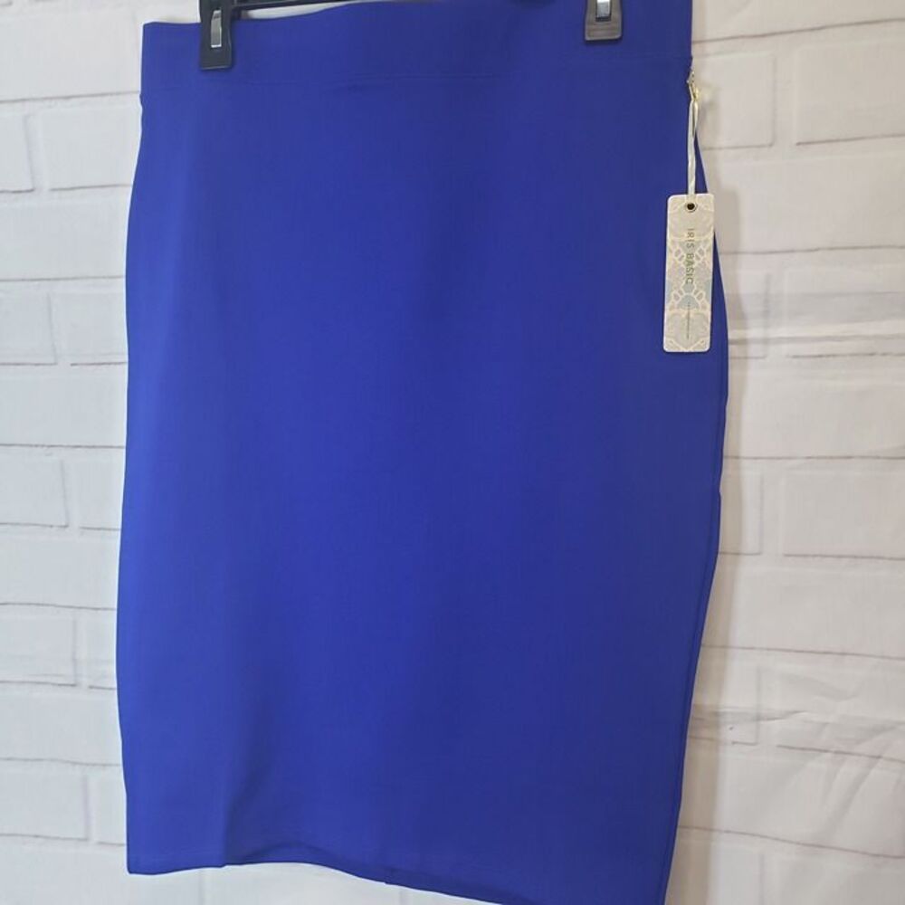 NEW Beautiful Iris Bold Colbalt Blue Pencil Skirt womens Plus size 1XL